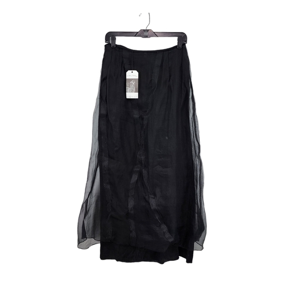 Cynthia Ashby Women's Zora 100% Silk Layered Sheer Skirt Gothic - S - Picture 1 of 8